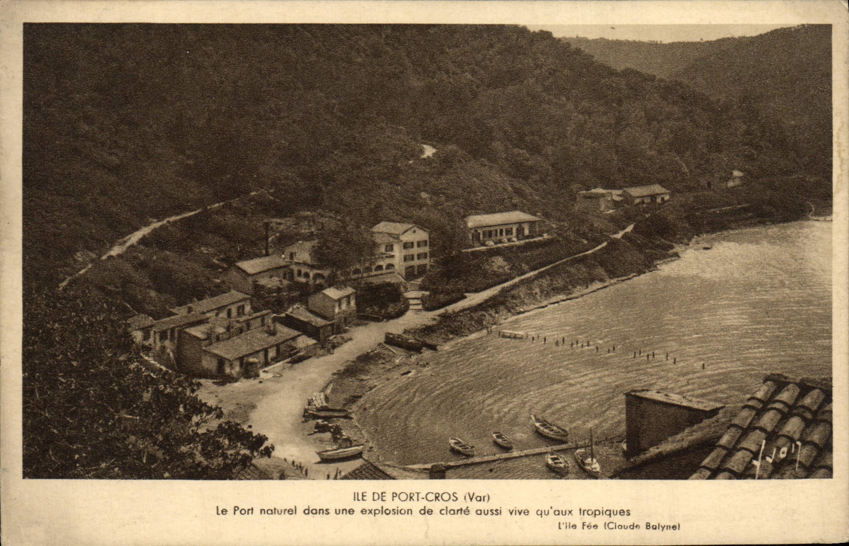Isla de la POSTAL de la VENDIMIA de la raza a campo través portuaria el puerto natural