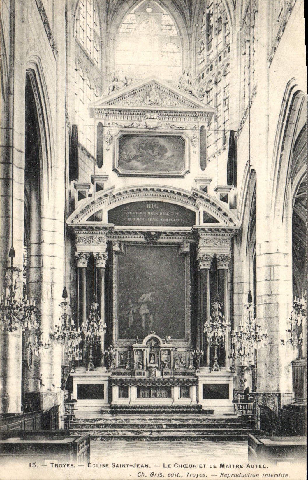 VINTAGE POSTCARD Troyes Church Jean Saint chorus and the Master furnace bridge