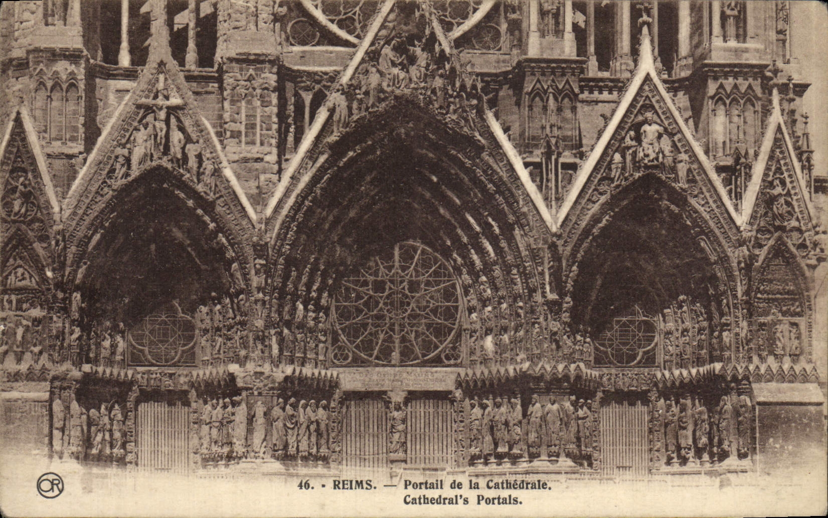 VINTAGE POSTCARD Rheims Gate Of the Cathedral