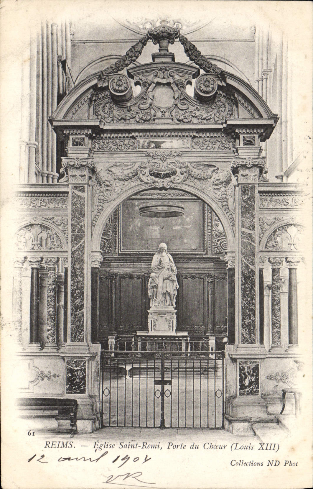 VINTAGE POSTCARD Rheims Church Saint Remi Louis XIII