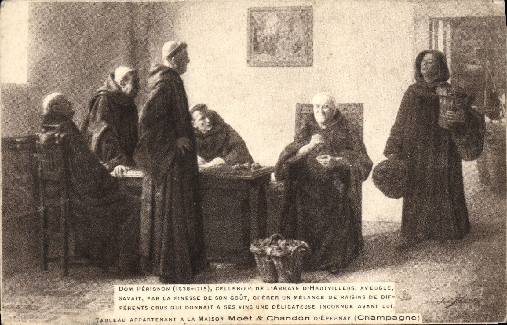 VINTAGE POSTCARD House Moet Chandon D' Epernay Blind Gift Perignon
