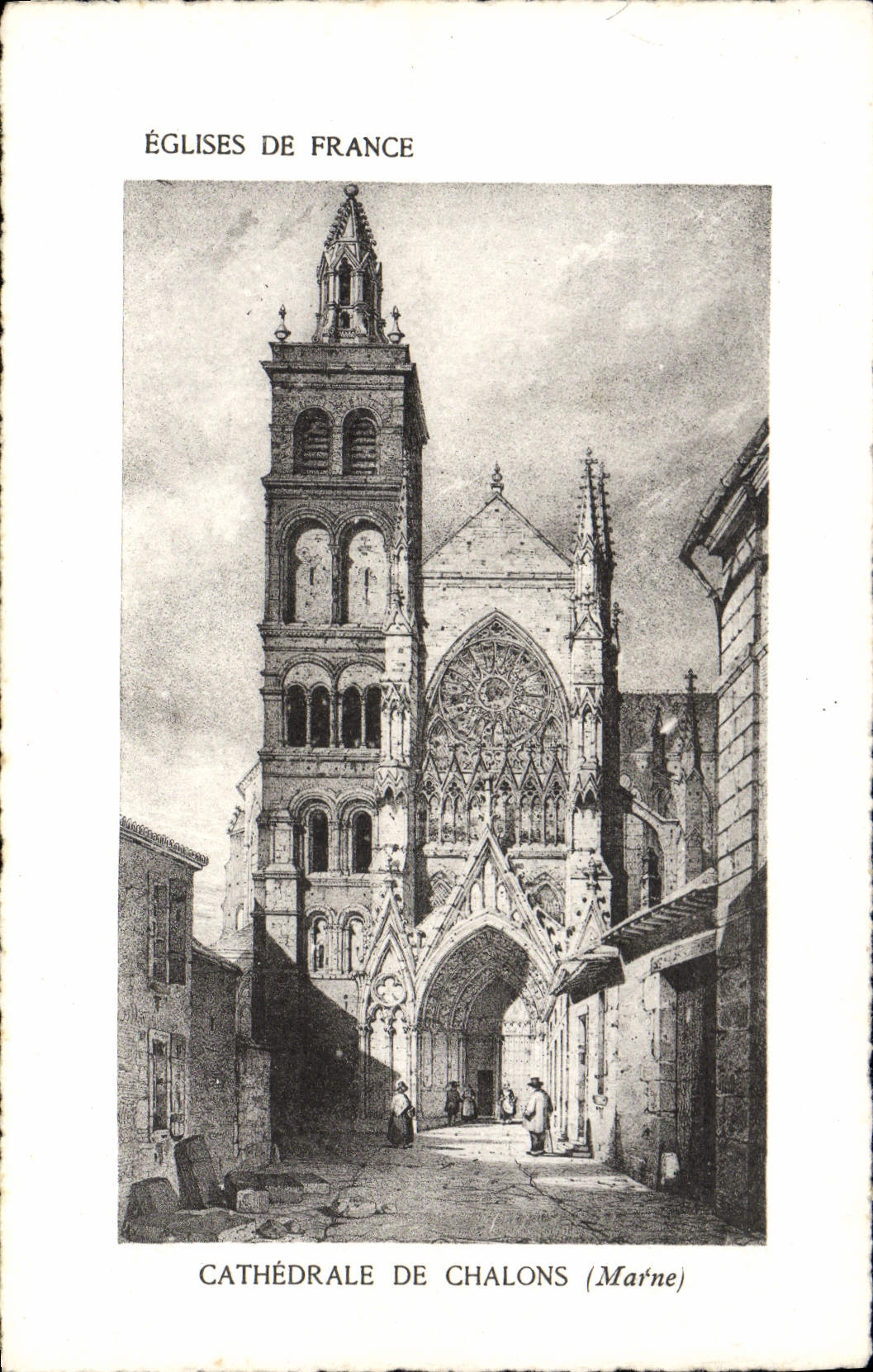 VINTAGE POSTCARD Catherale De Chalons