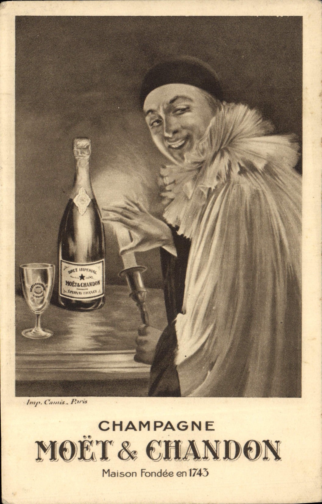 CPA Champagne Moet Chandon Pierrot