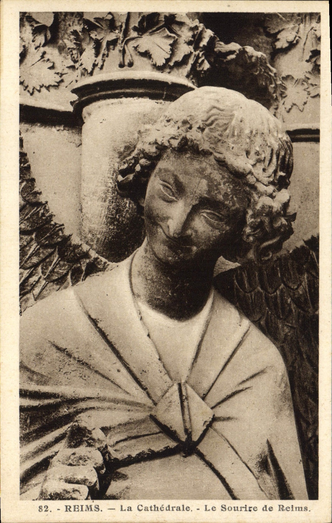 VINTAGE POSTCARD Rheims the Cathedral the Smile Of Rheims