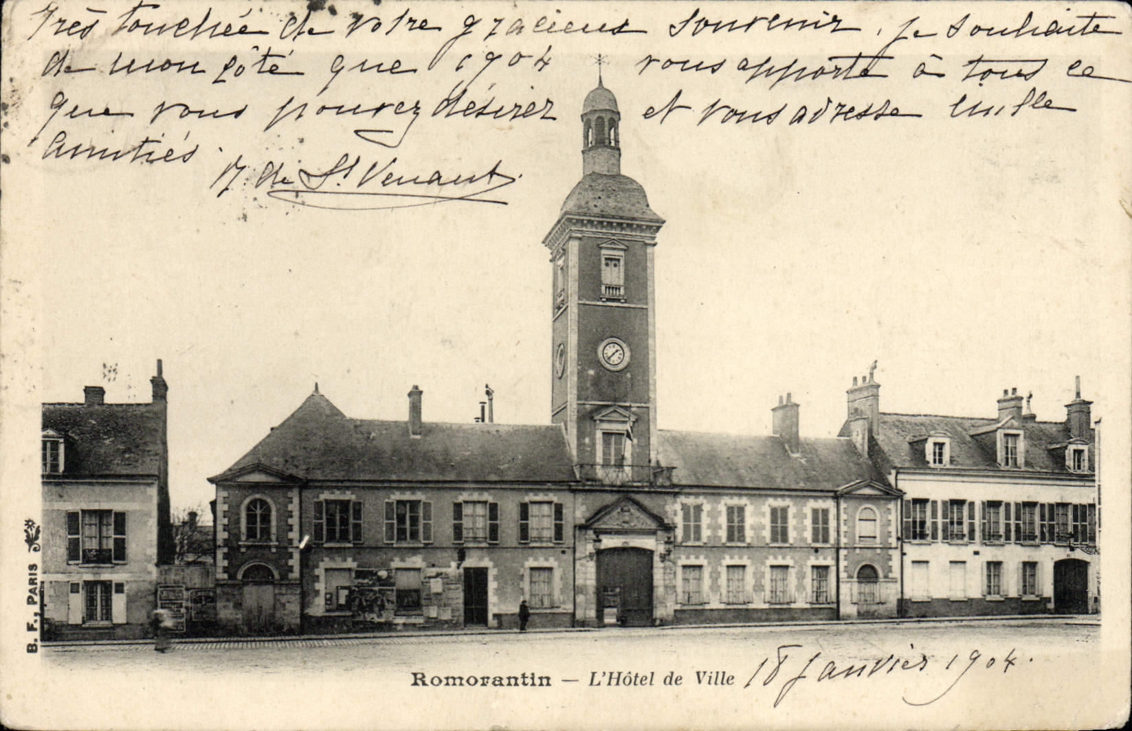 VINTAGE POSTCARD Romorantin the Town hall