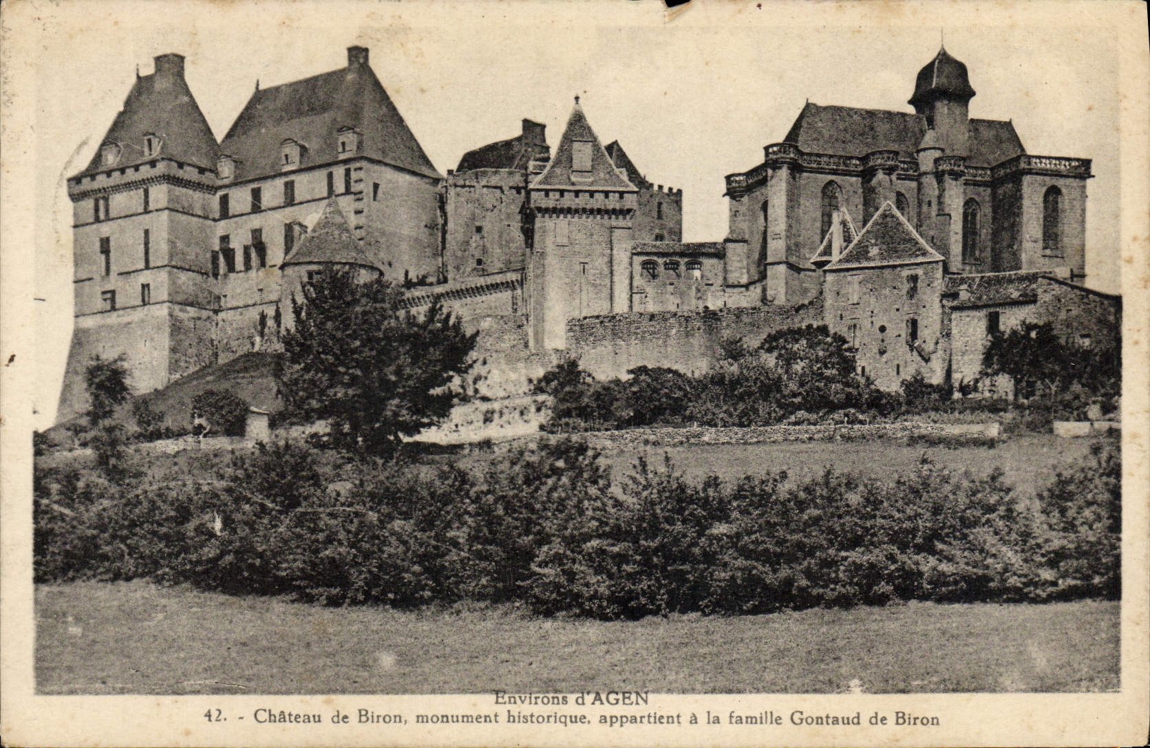 CPA Environs D'Agen Chateau De Biron Famille Gontaud de Biron