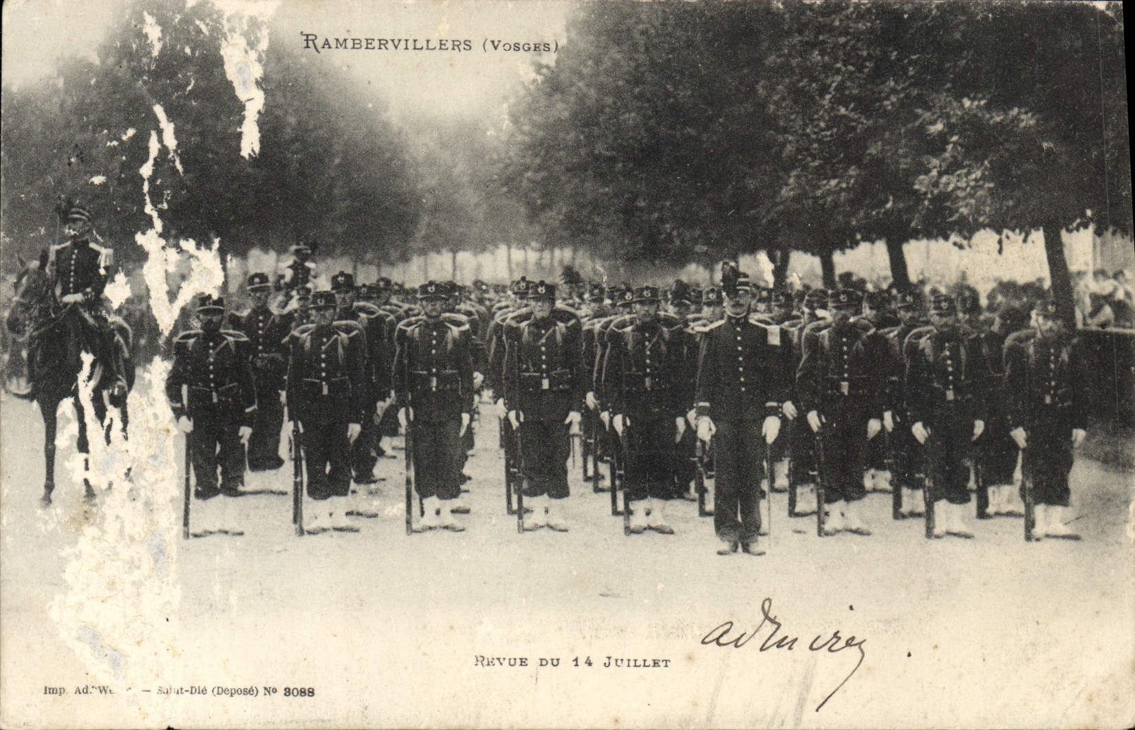 VINTAGE POSTCARD Rambervillers Re-examined of the Militaria July 14th