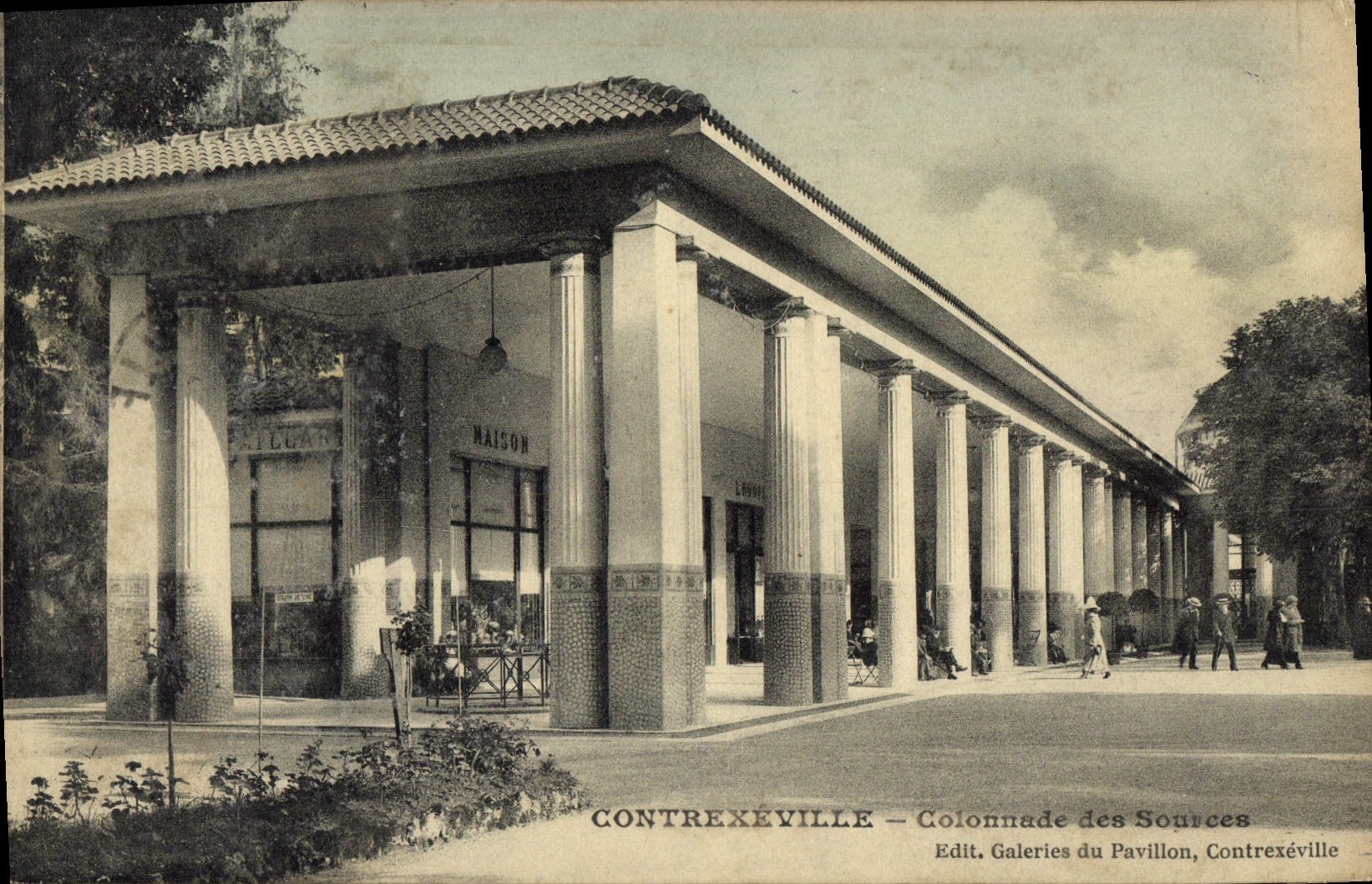 VINTAGE POSTCARD Contrexeville Colonnade Of the Sources