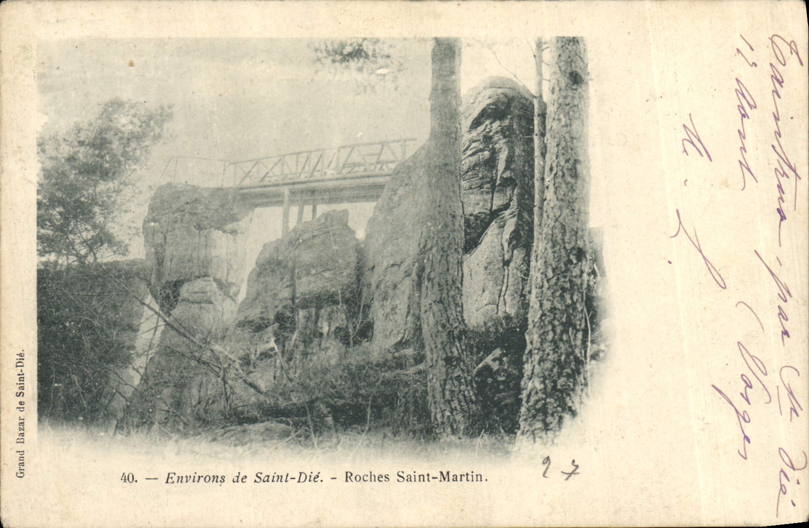 VINTAGE POSTCARD Surroundings Of Saint Holy Die Rocks Martin