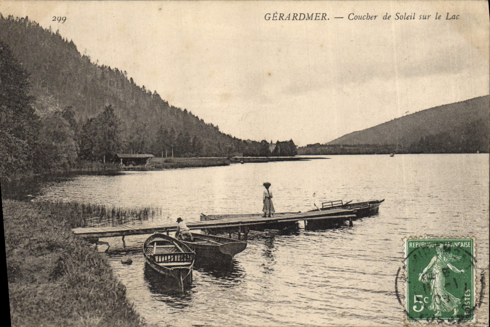 VINTAGE POSTCARD Gerardmer Sunset On the Lake