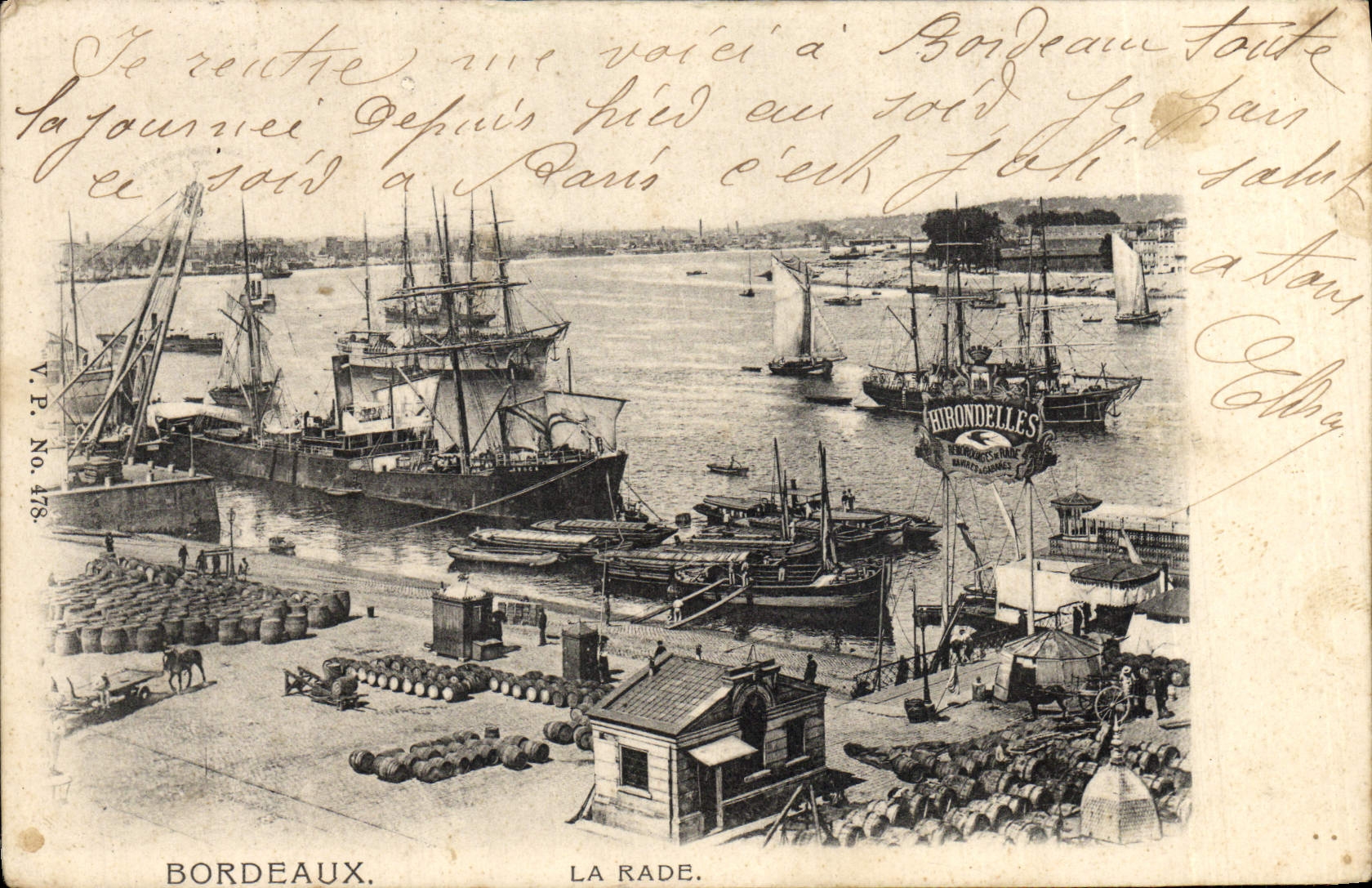 CPA Bordeaux La Rade Bateaux