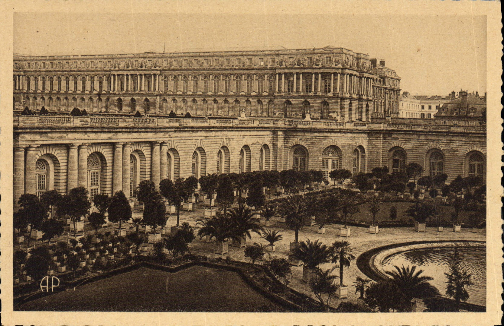 VINTAGE POSTCARD Park Of Versailles Castle the orangery