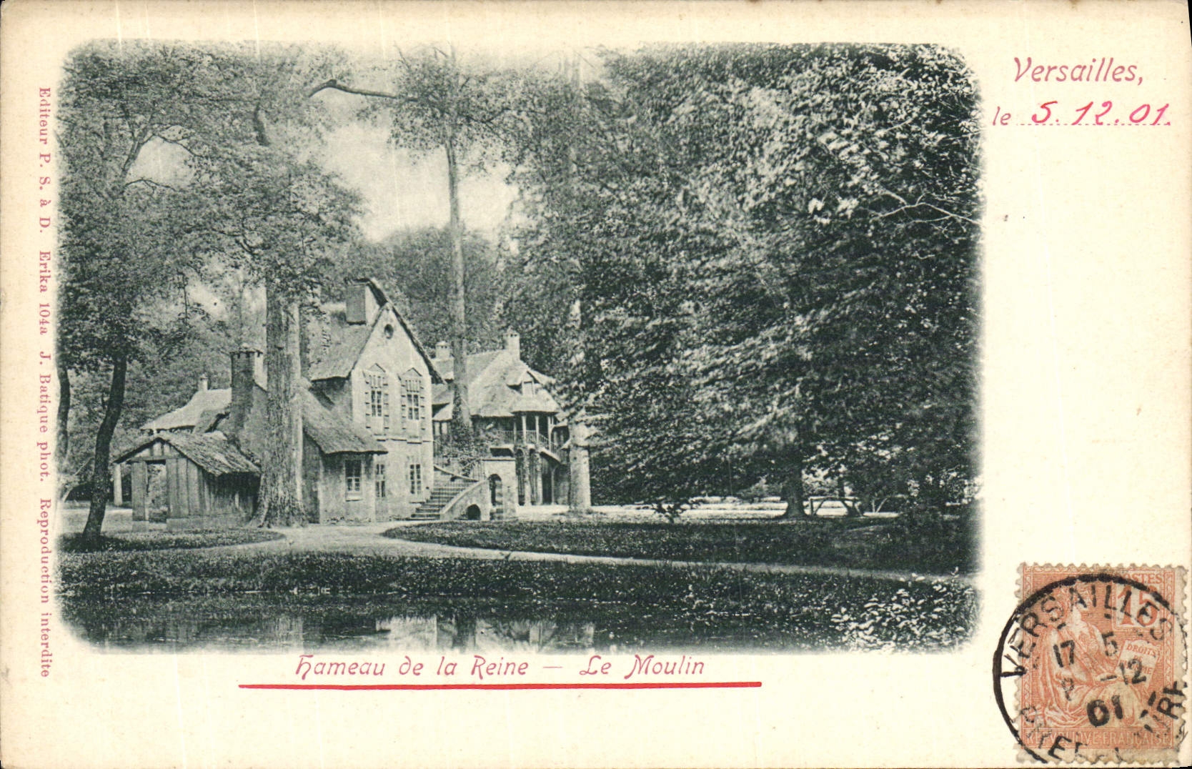 VINTAGE POSTCARD Versailles Hamlet of the queen the mill