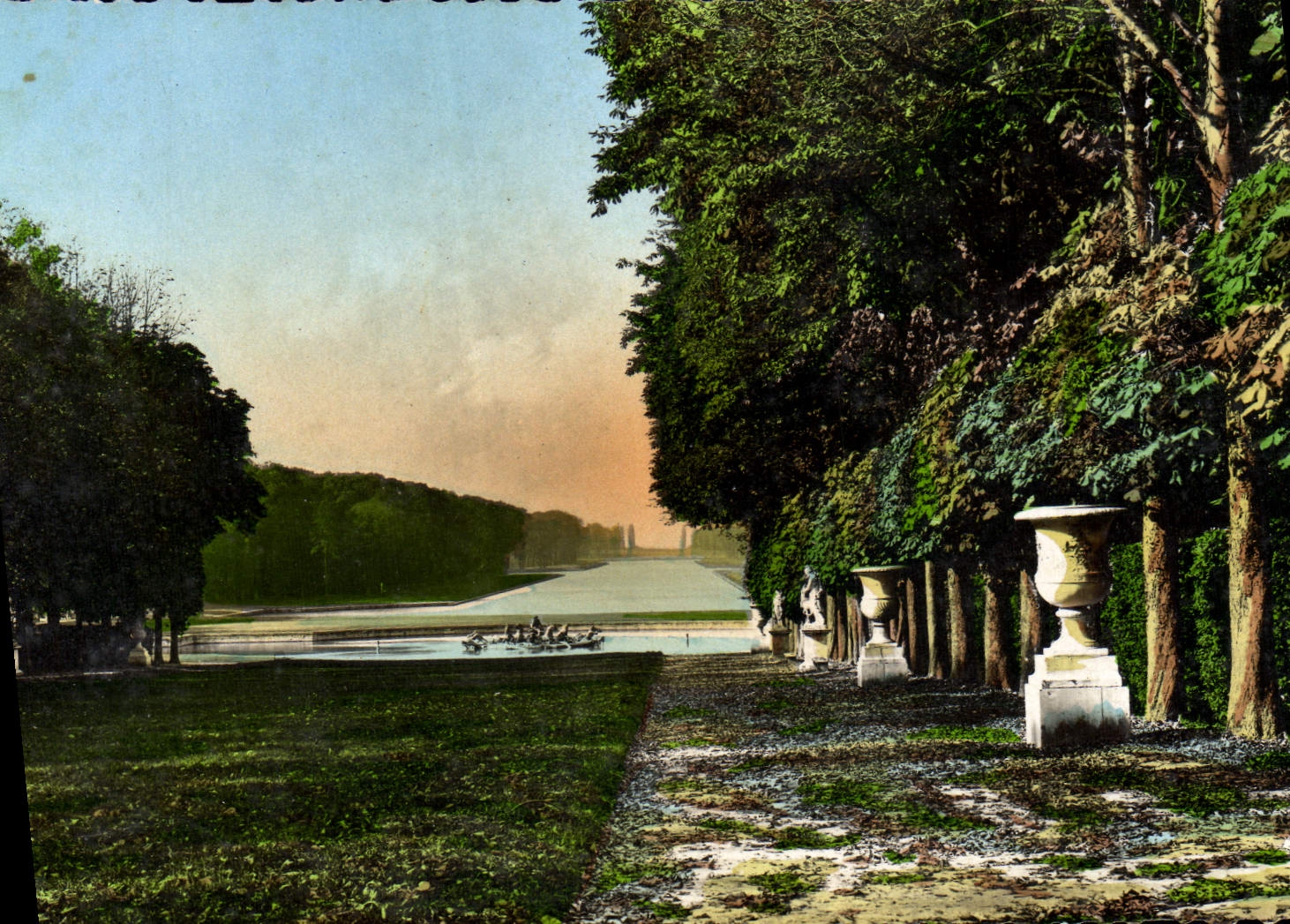 MODERN CARD Versailles Gardens Of the Palate green Carpet and basin of Apollo