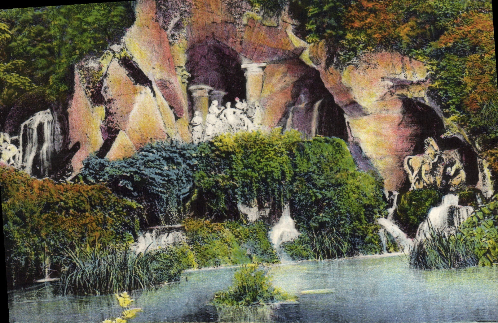 VINTAGE POSTCARD Versailles Thicket and group of Apollo