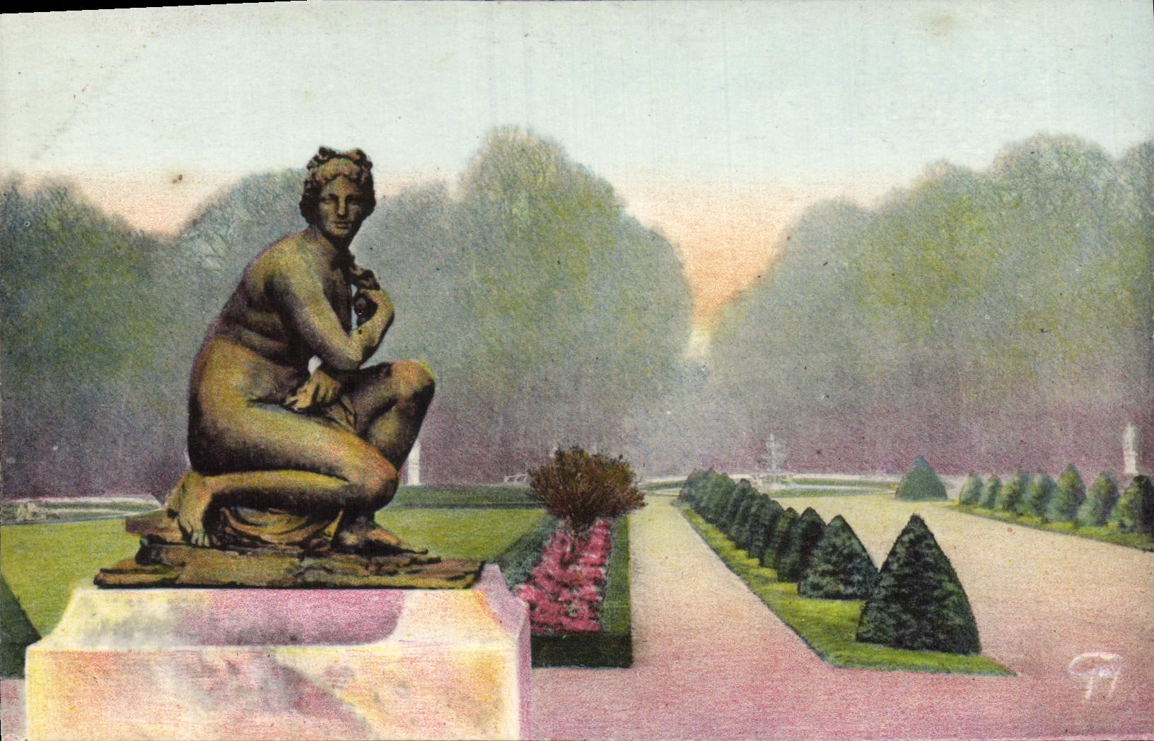 VINTAGE POSTCARD modest Versailles Come and floors