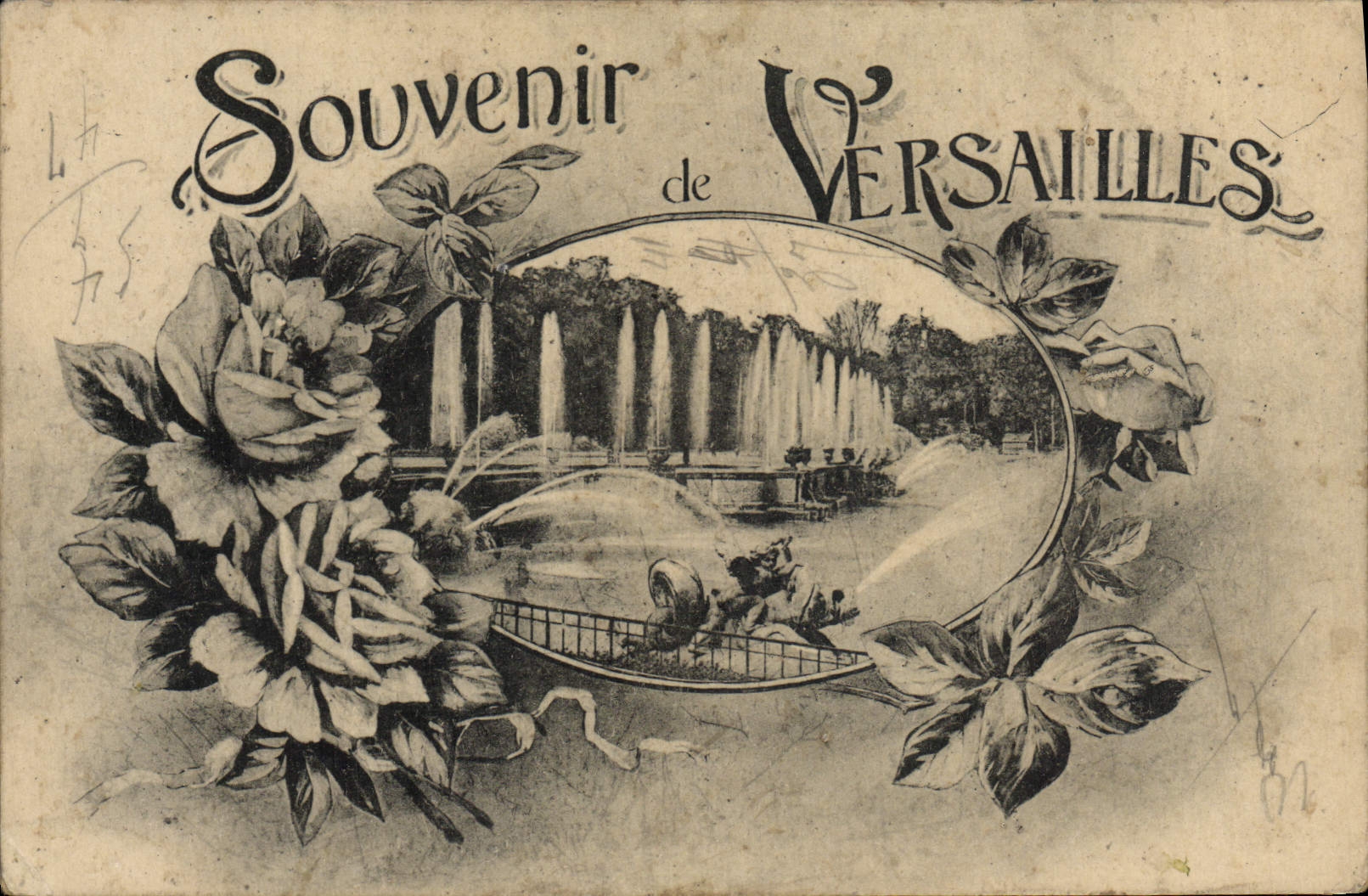 VINTAGE POSTCARD Versailles Souvenir