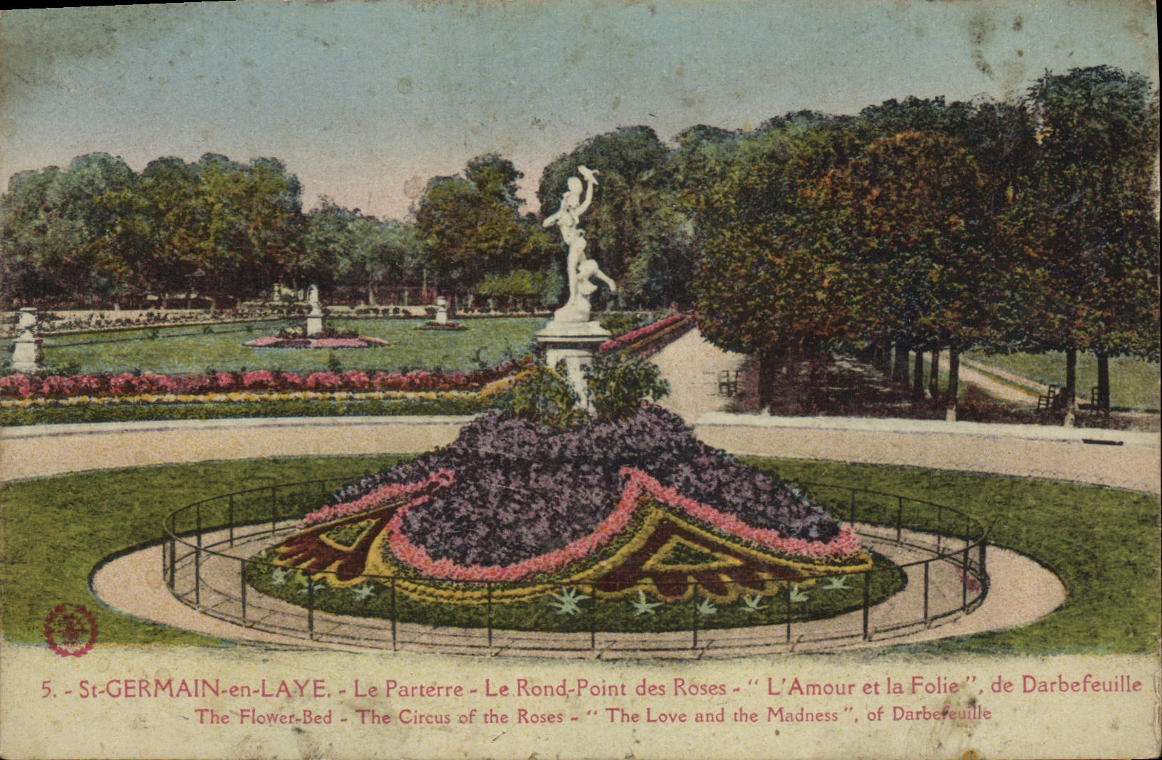 VINTAGE POSTCARD German St in Bush hammer the Round Not of the Roses love and the madness of Darbefeuille