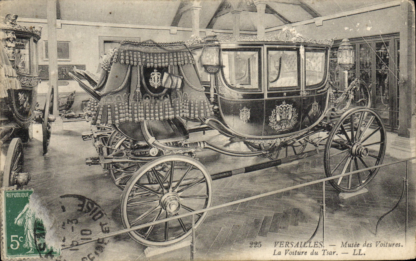 VINTAGE POSTCARD Versailles Museum of the Cars the car of the Tsar Nicolas II Russia Russia