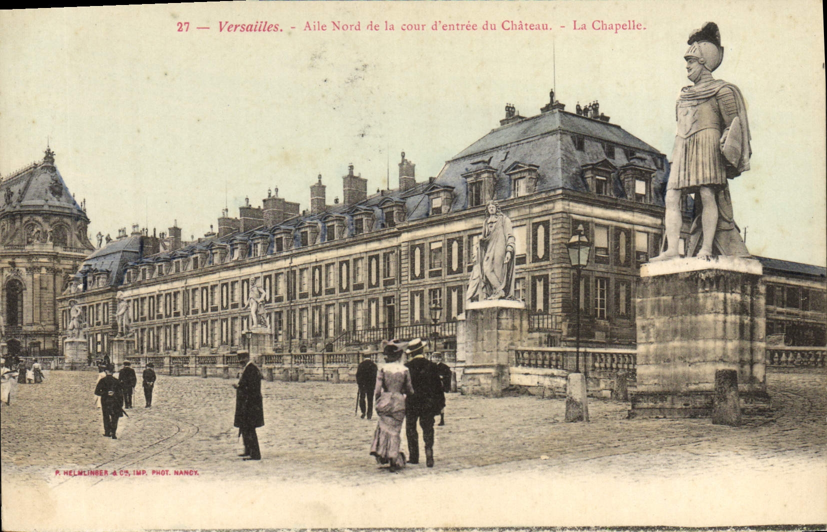 VINTAGE POSTCARD Northern Versailles Wing of the Court of Entry of the Castle the vault