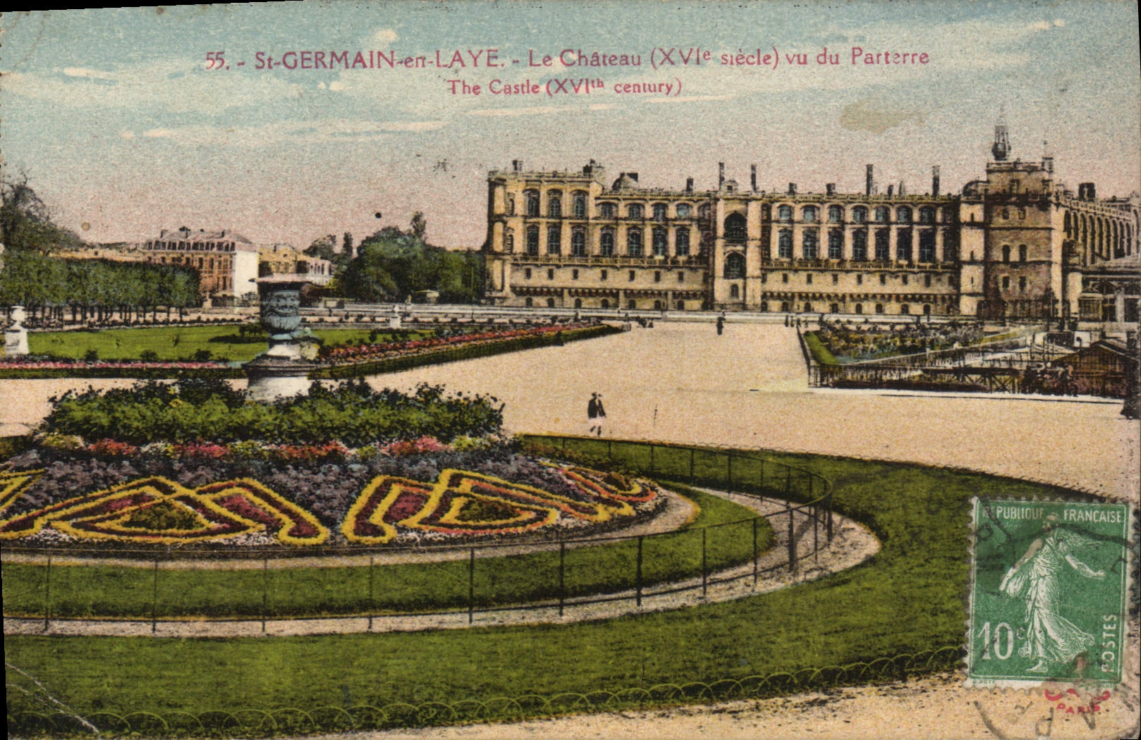 CPA Saint Germain En Laye Le Chateau vu du Parterre