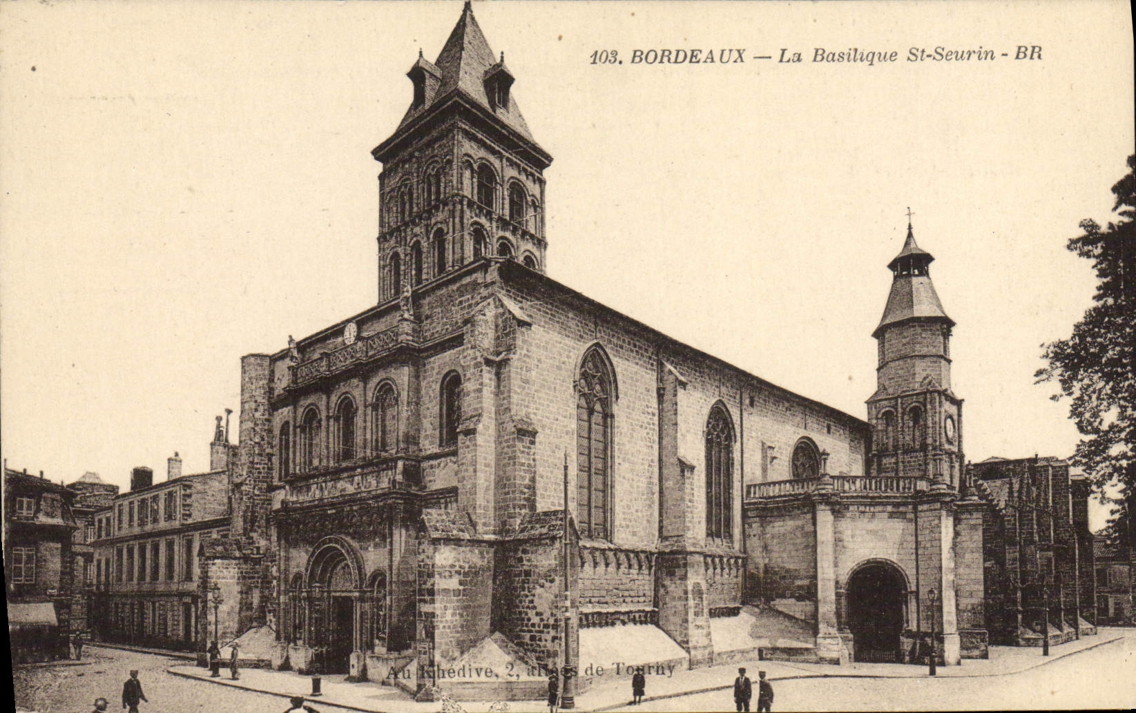 VINTAGE POSTCARD Bordeaux the Basilica St Seurin