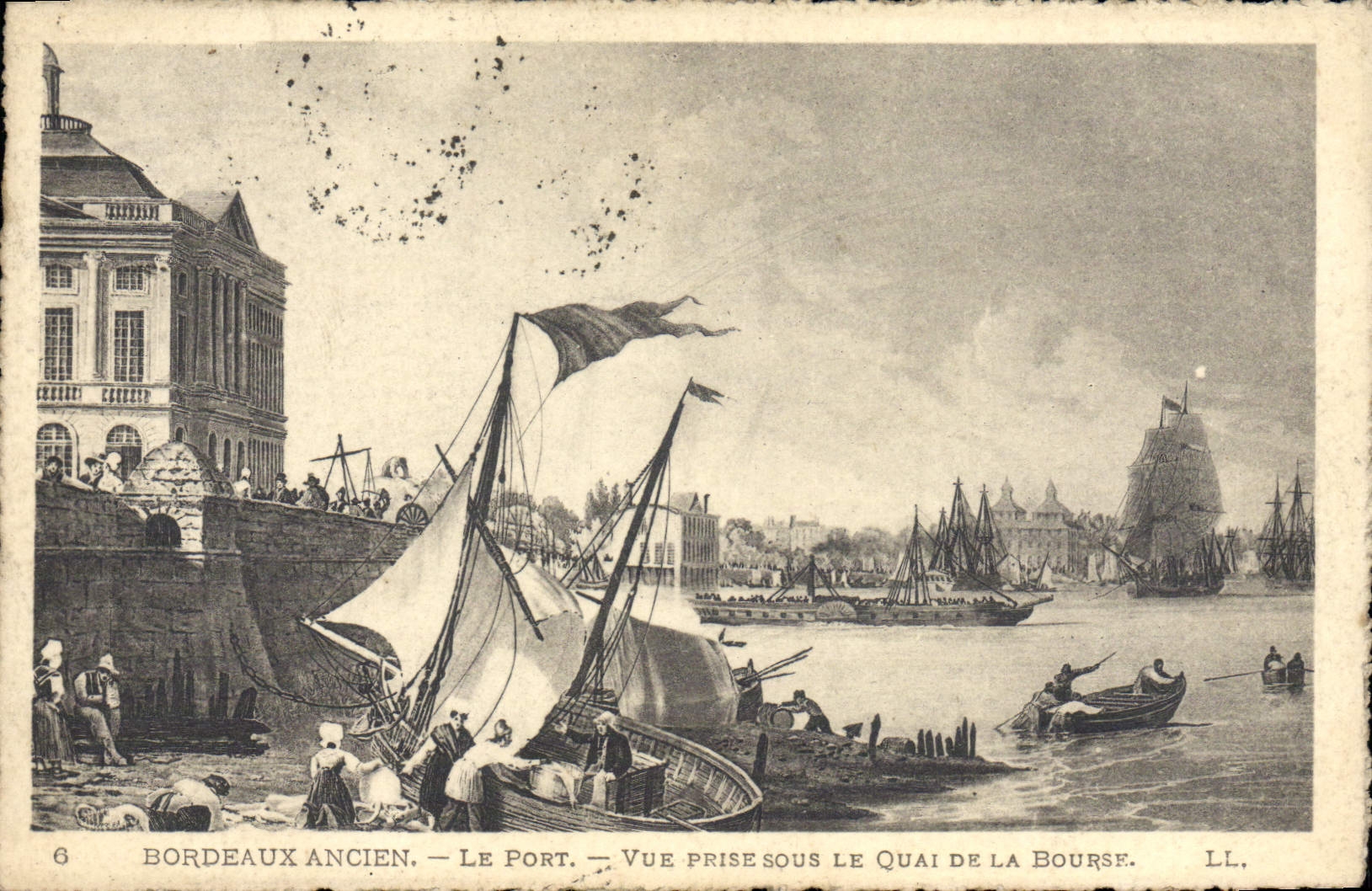 CPA Bordeaux Ancien Le Port Vue Prise Sous Le Quai de la Bourse