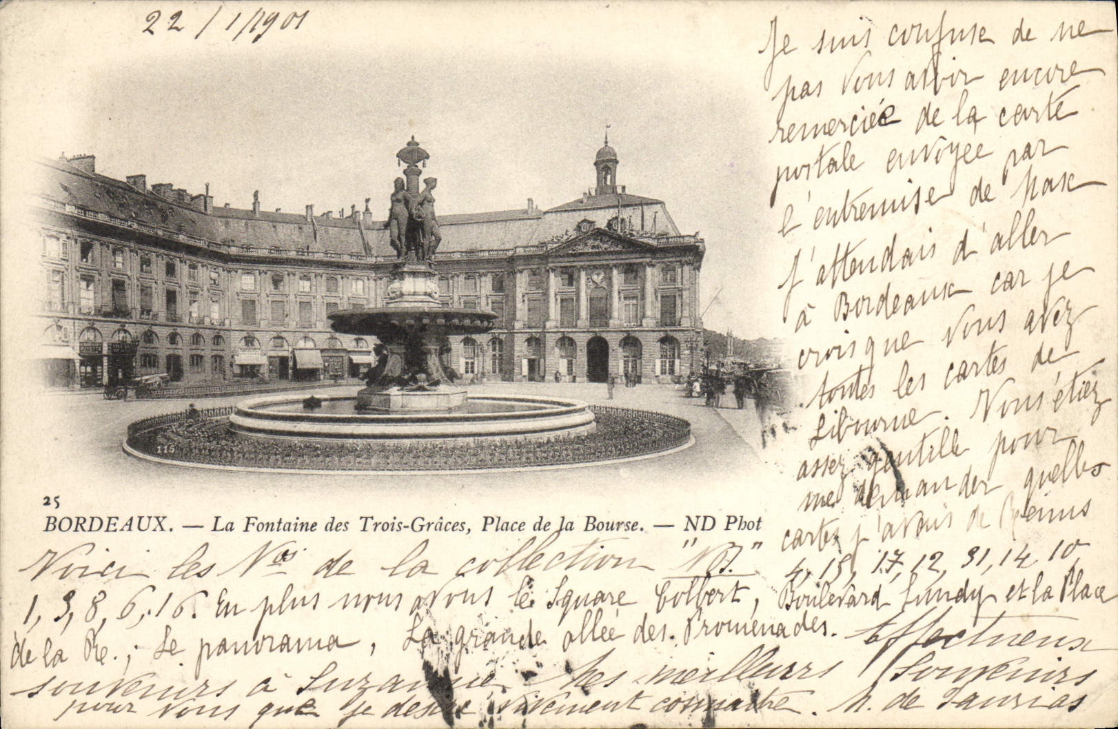 CPA Bordeaux La Fontaine des Trois Graces Place de la Bourse
