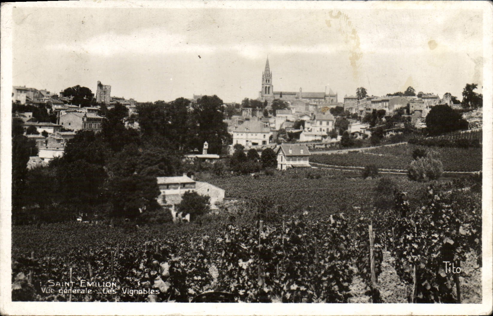 MODERN CARD Holy Emilion View vineyards