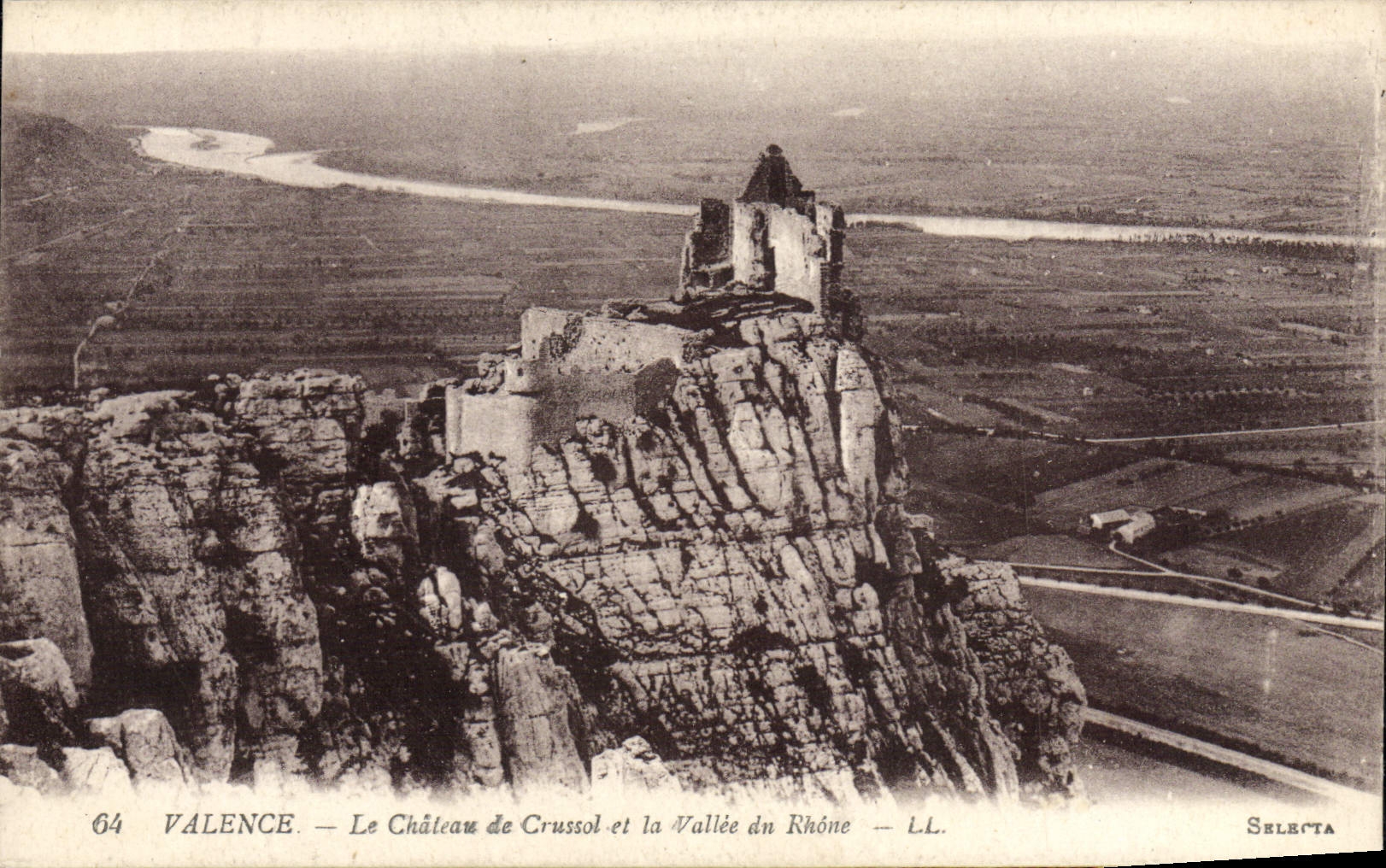 Valencia de la POSTAL de la VENDIMIA el castillo de Crussol y el valle del Rhone