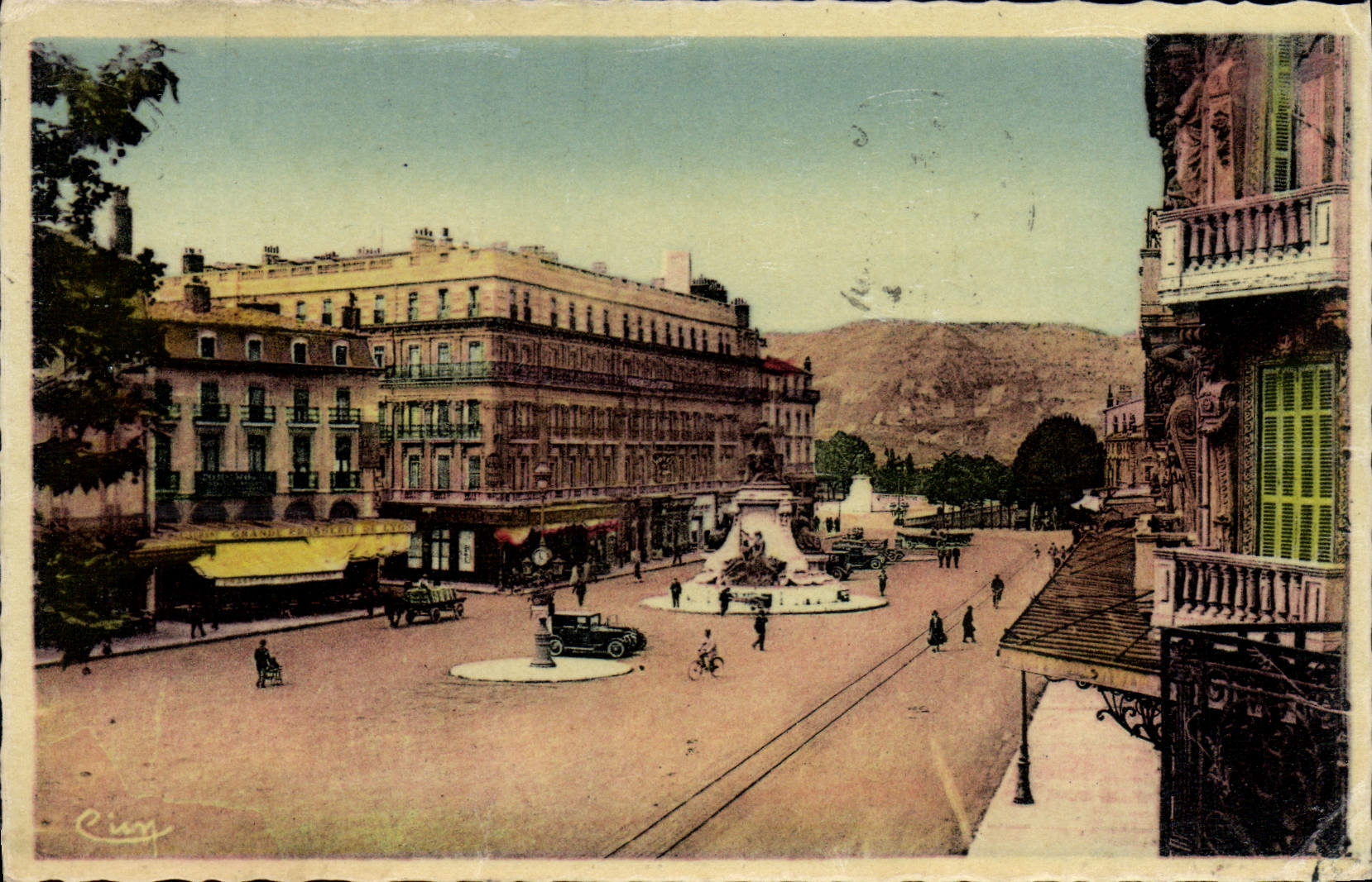 La valencia de la POSTAL de la VENDIMIA pone la república en la parte inferior de Crussol