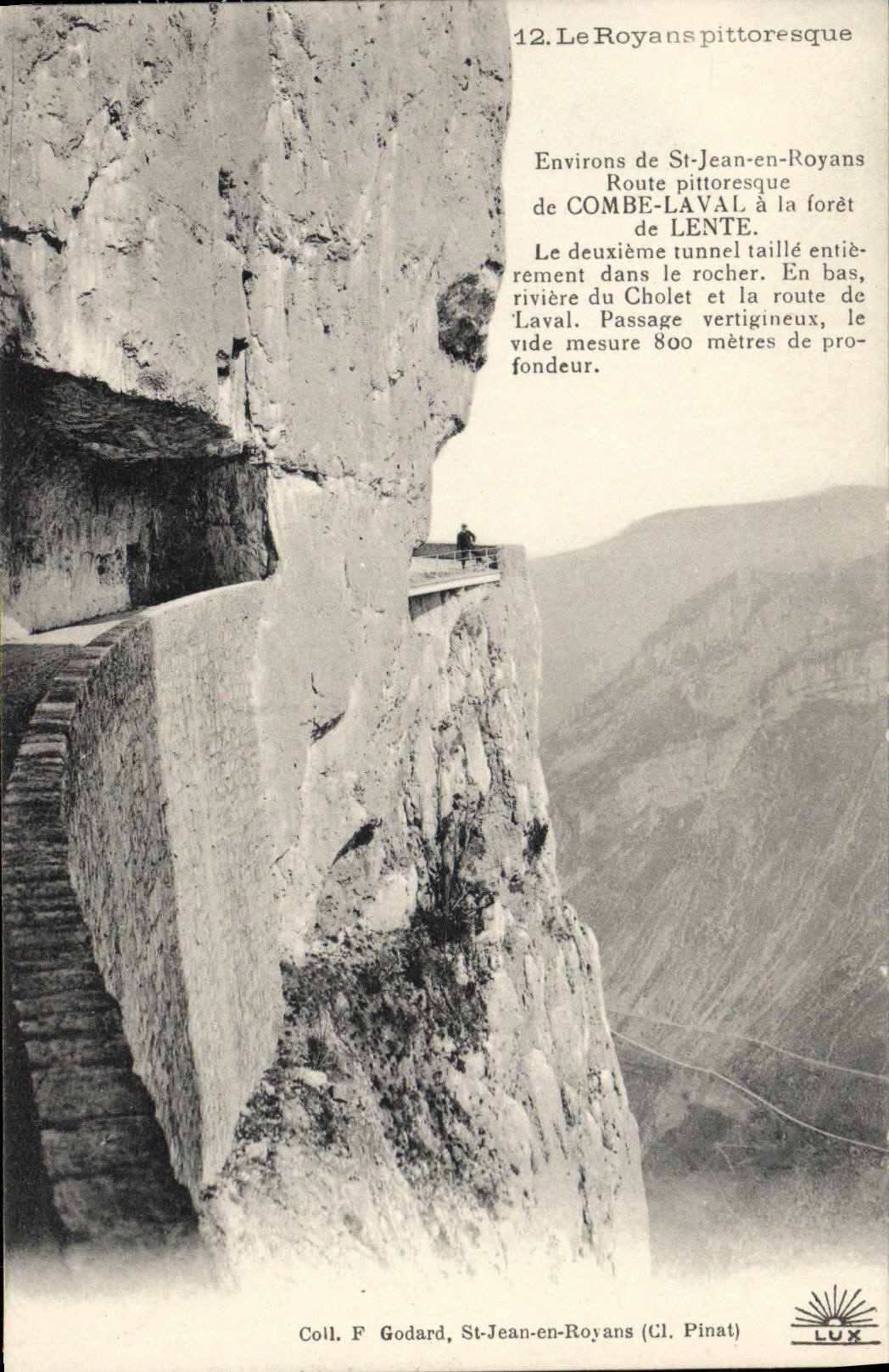 VINTAGE POSTCARD Surroundings of St Jean in Royans Road of Combe Laval to the drill of Slow