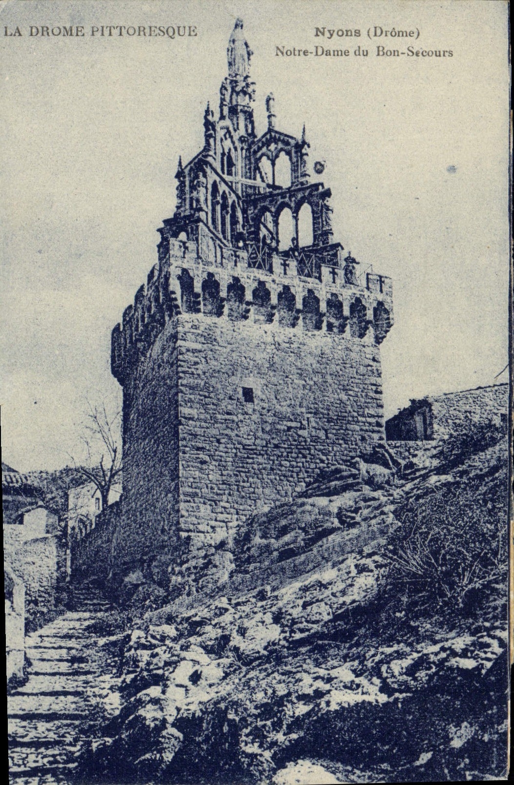 VINTAGE POSTCARD Nyons Notre Dame of the Good Help