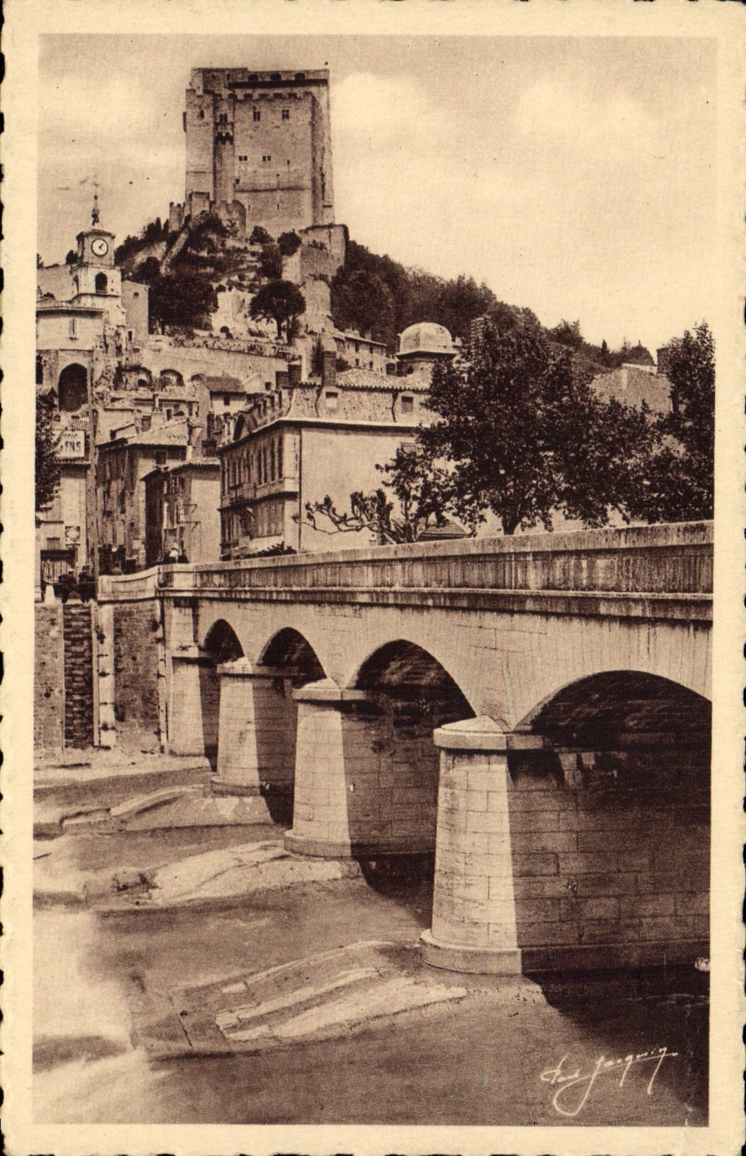 CPA Crest Le Pont sur la Drome et la Tour