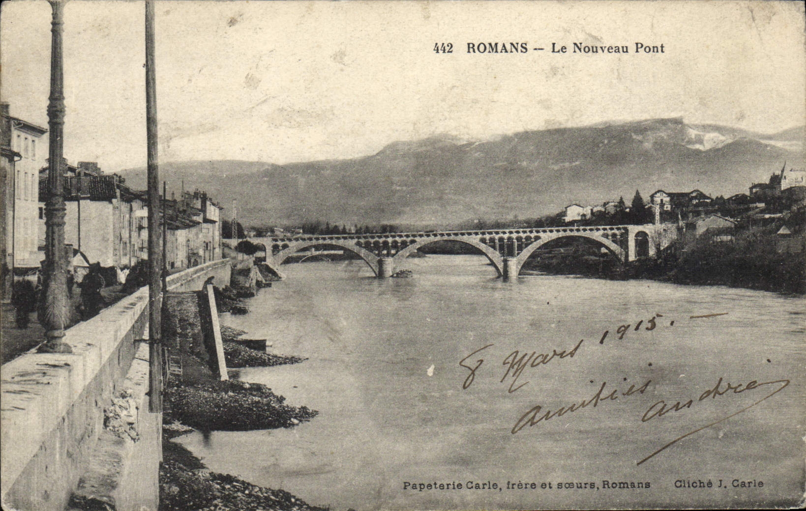 VINTAGE POSTCARD Romance the New Bridge