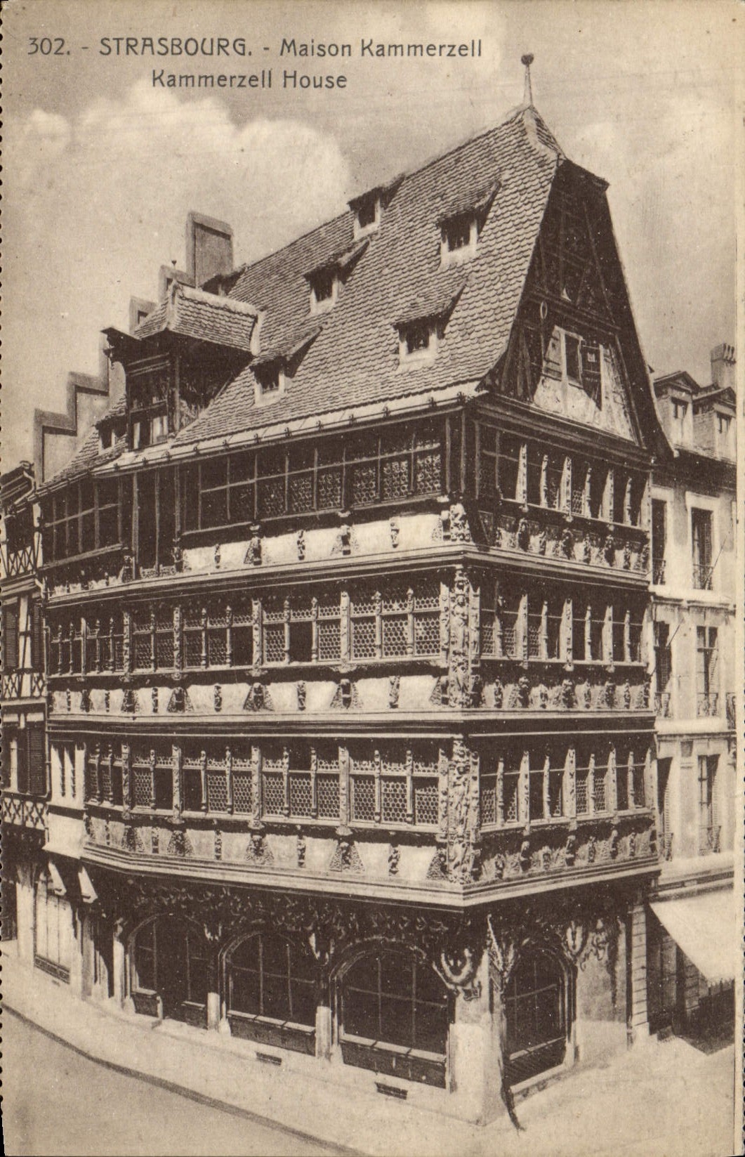 Casa de Straseburg Kammerzell de la POSTAL de la VENDIMIA