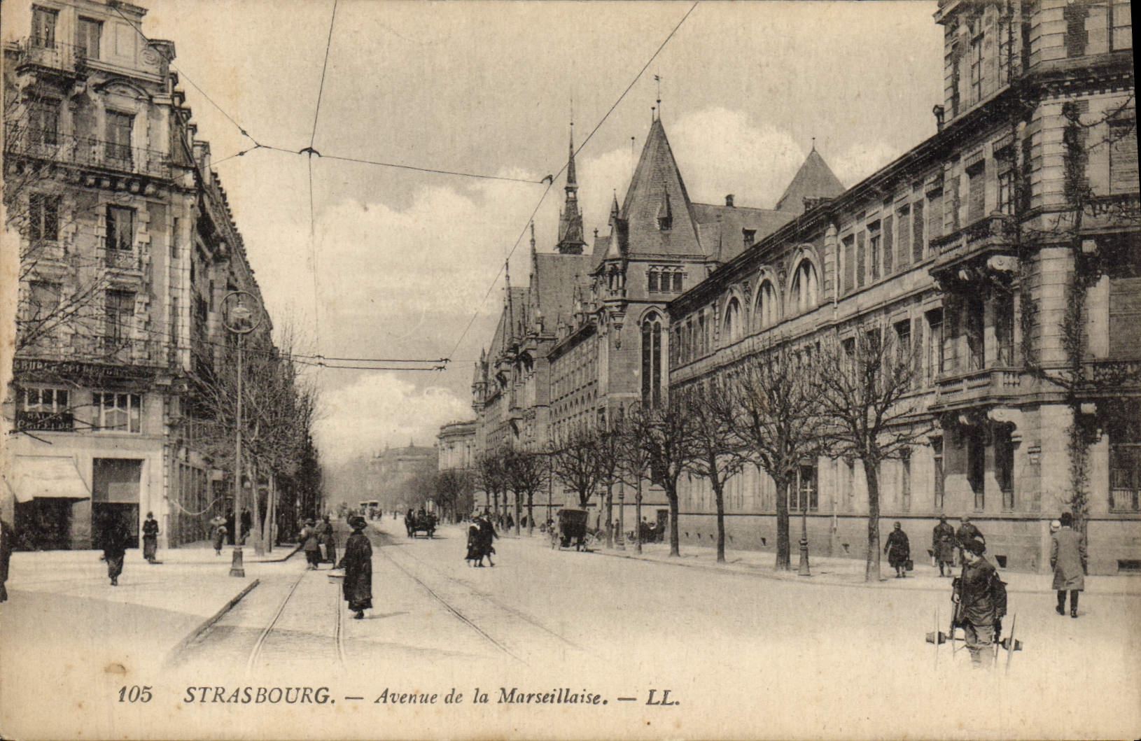Avenida de Estrasburgo de la POSTAL de la VENDIMIA del Marseillaise