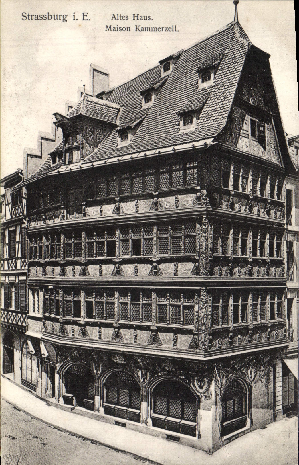 Casa de Estrasburgo Altes Haus Kammerzell de la POSTAL de la VENDIMIA