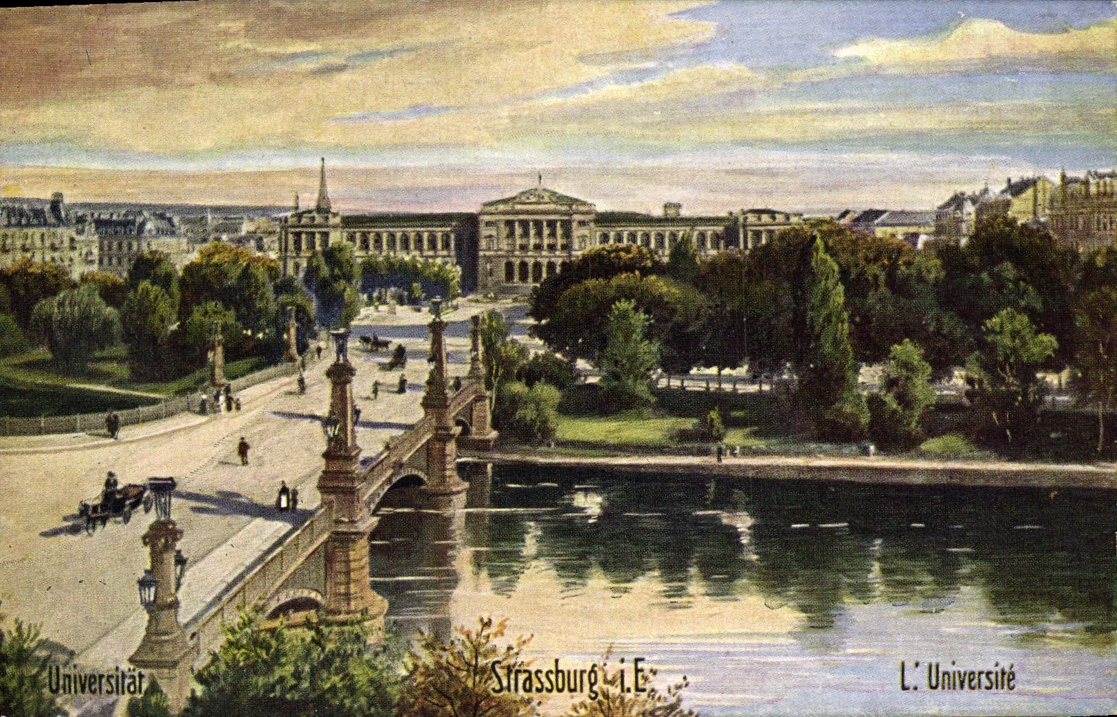 POSTAL Strassburg de la VENDIMIA la universidad