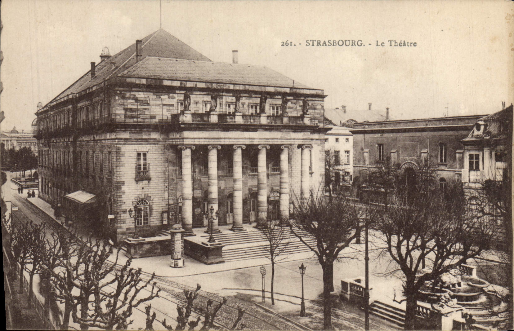 POSTAL Strassburg de la VENDIMIA el teatro