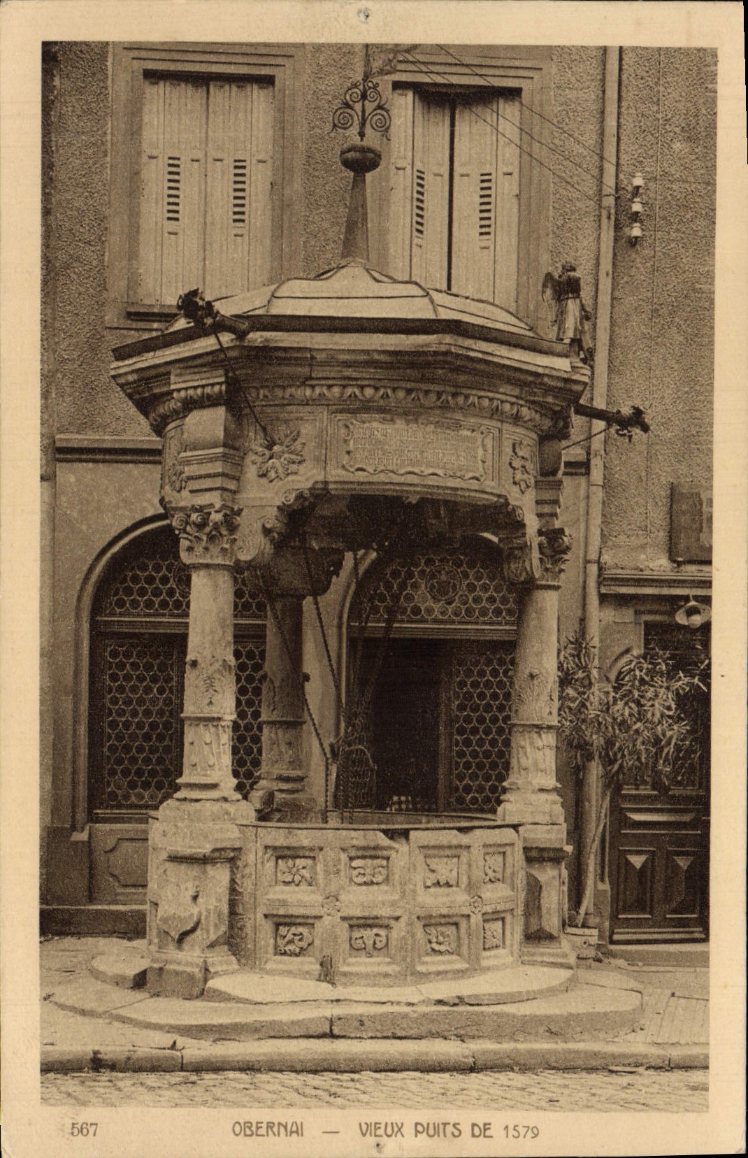 VINTAGE POSTCARD Obernai Old Well Of 1579