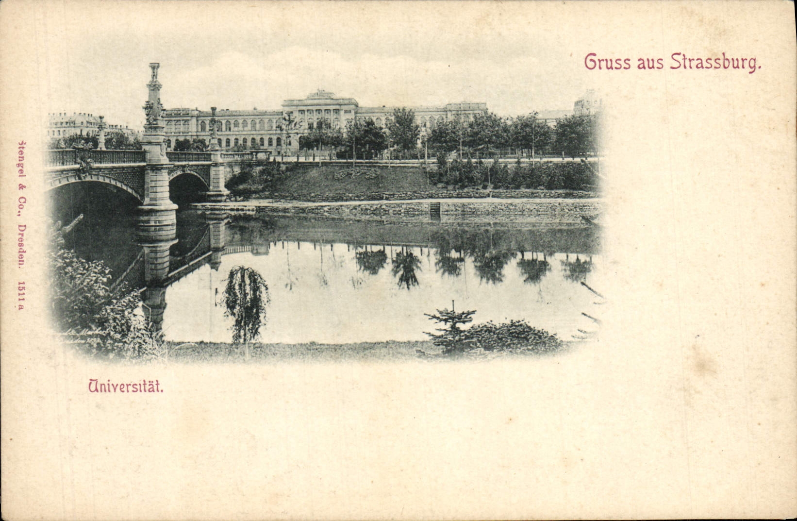 Aus Universitat de Estrasburgo Gruss de la POSTAL de la VENDIMIA