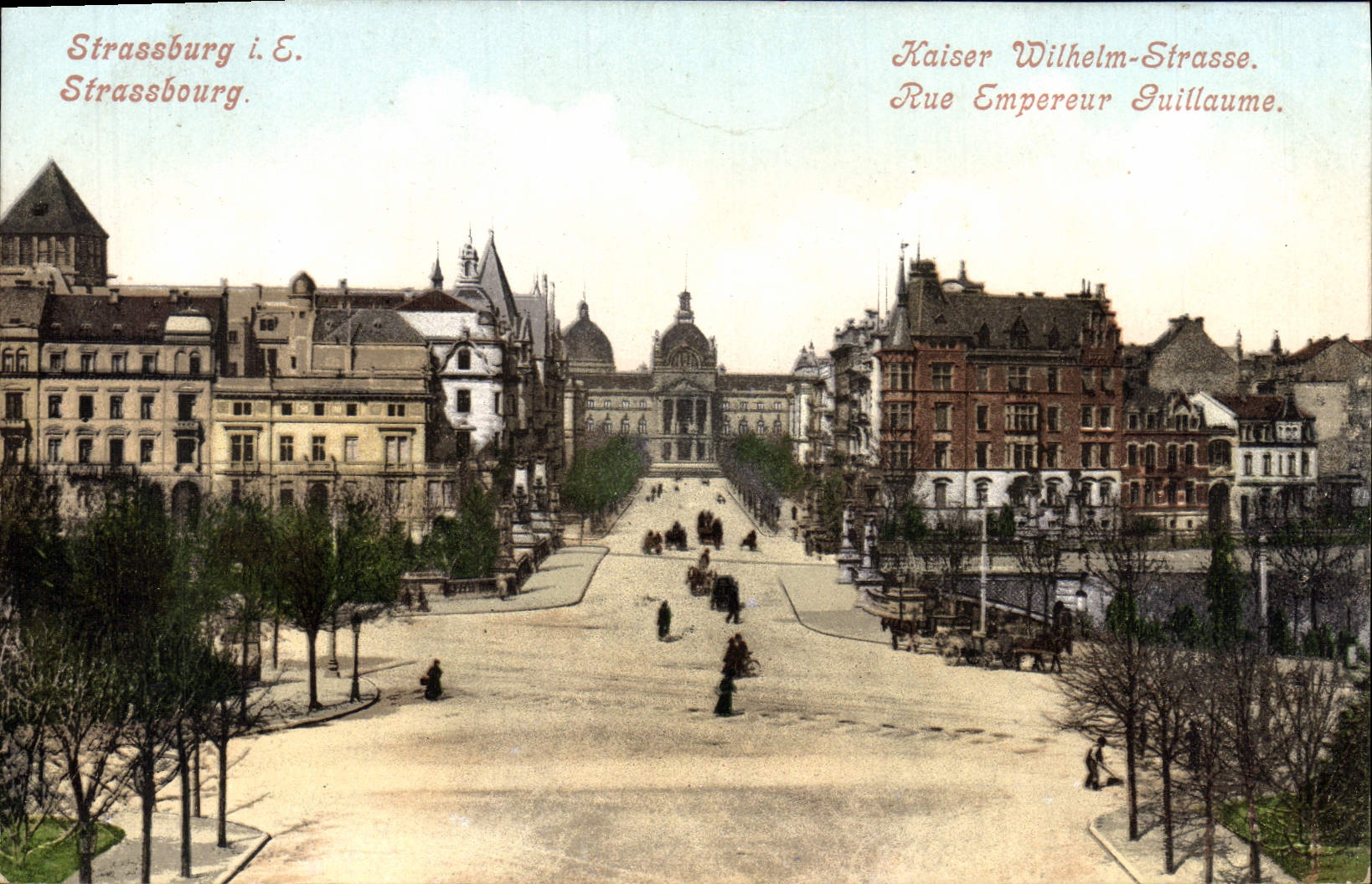 POSTAL Estrasburgo Kaiser Withelm Strasse de la VENDIMIA