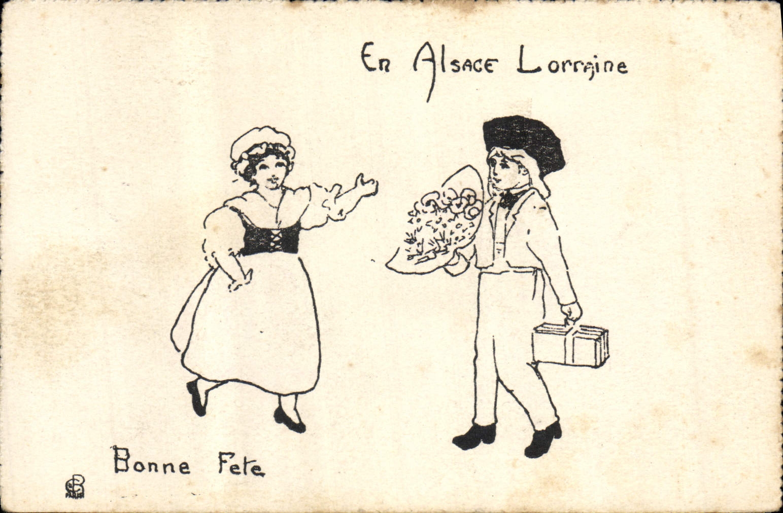 VINTAGE POSTCARD Fantasy Alsace Children