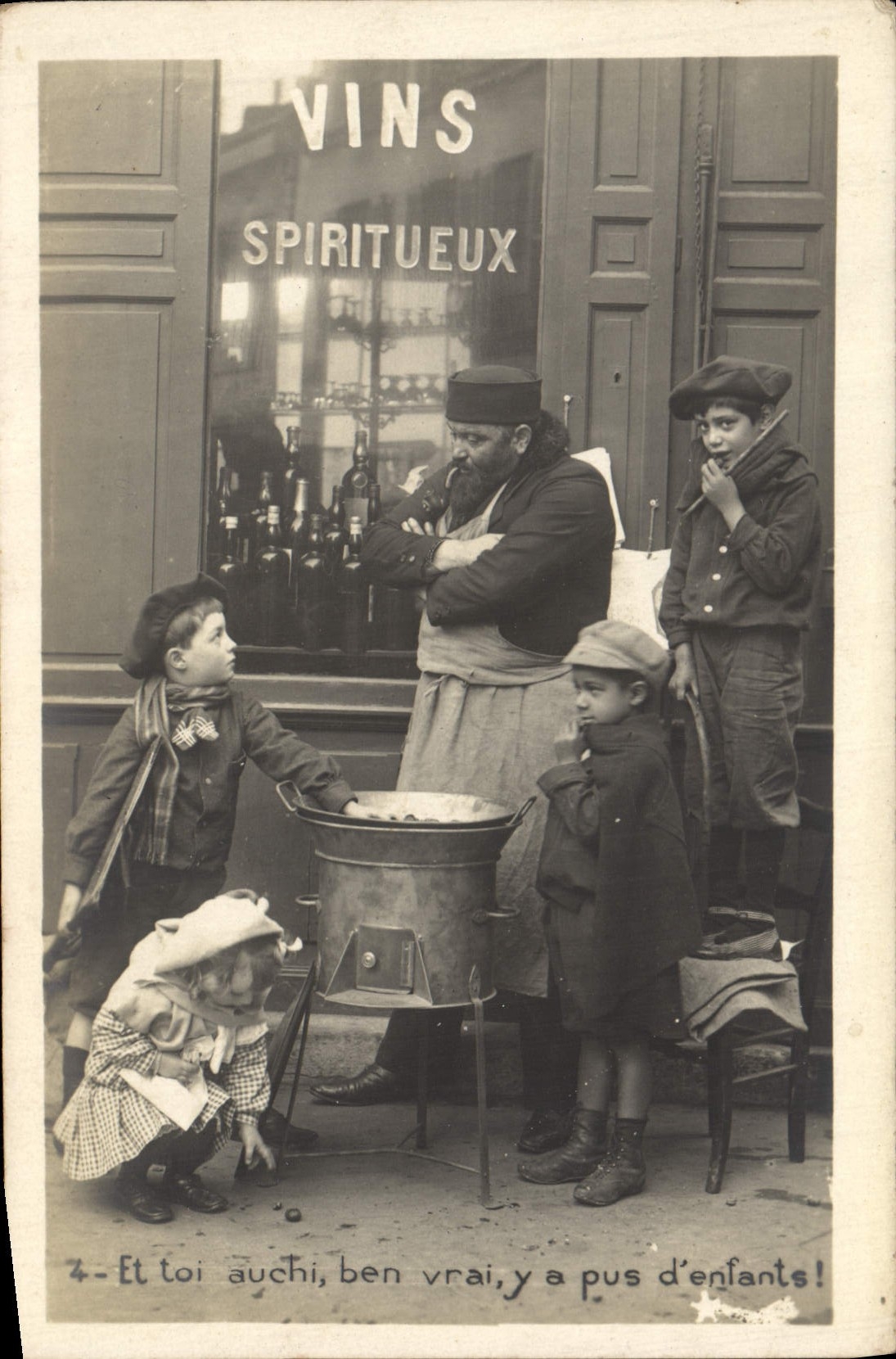 VINTAGE POSTCARD Fantasy Children Chestnut seller