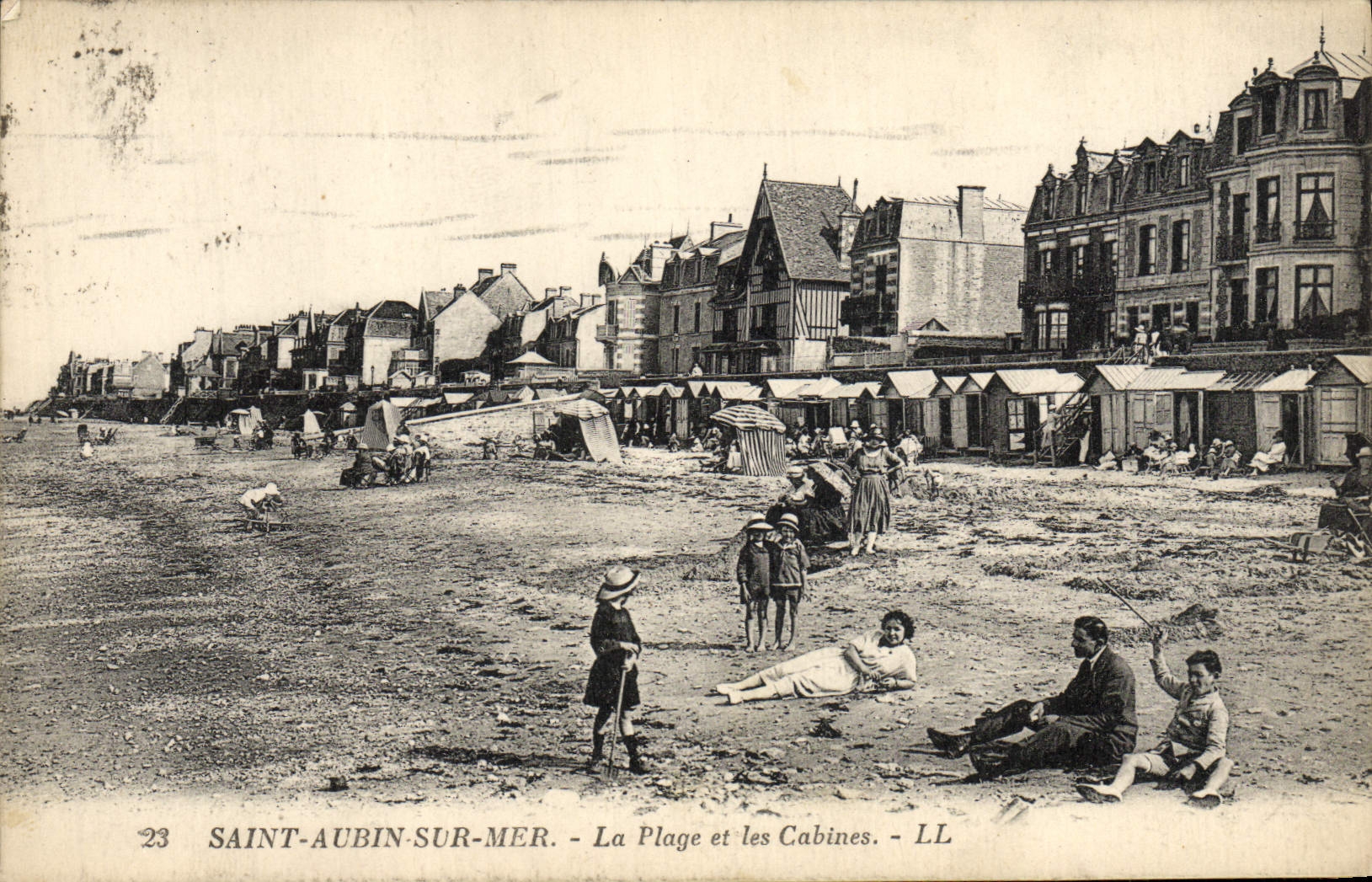 VINTAGE POSTCARD Holy Aubin On Sea the Beach and Cabins