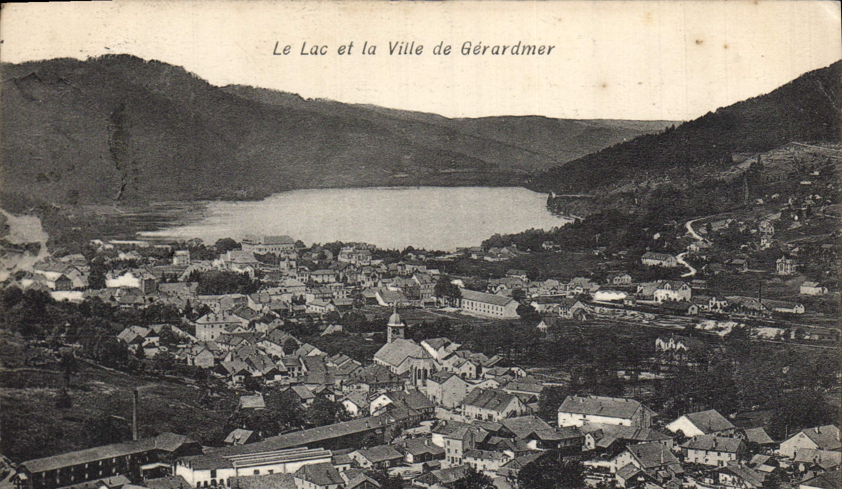 VINTAGE POSTCARD the Lake and the Town of Gerardmer