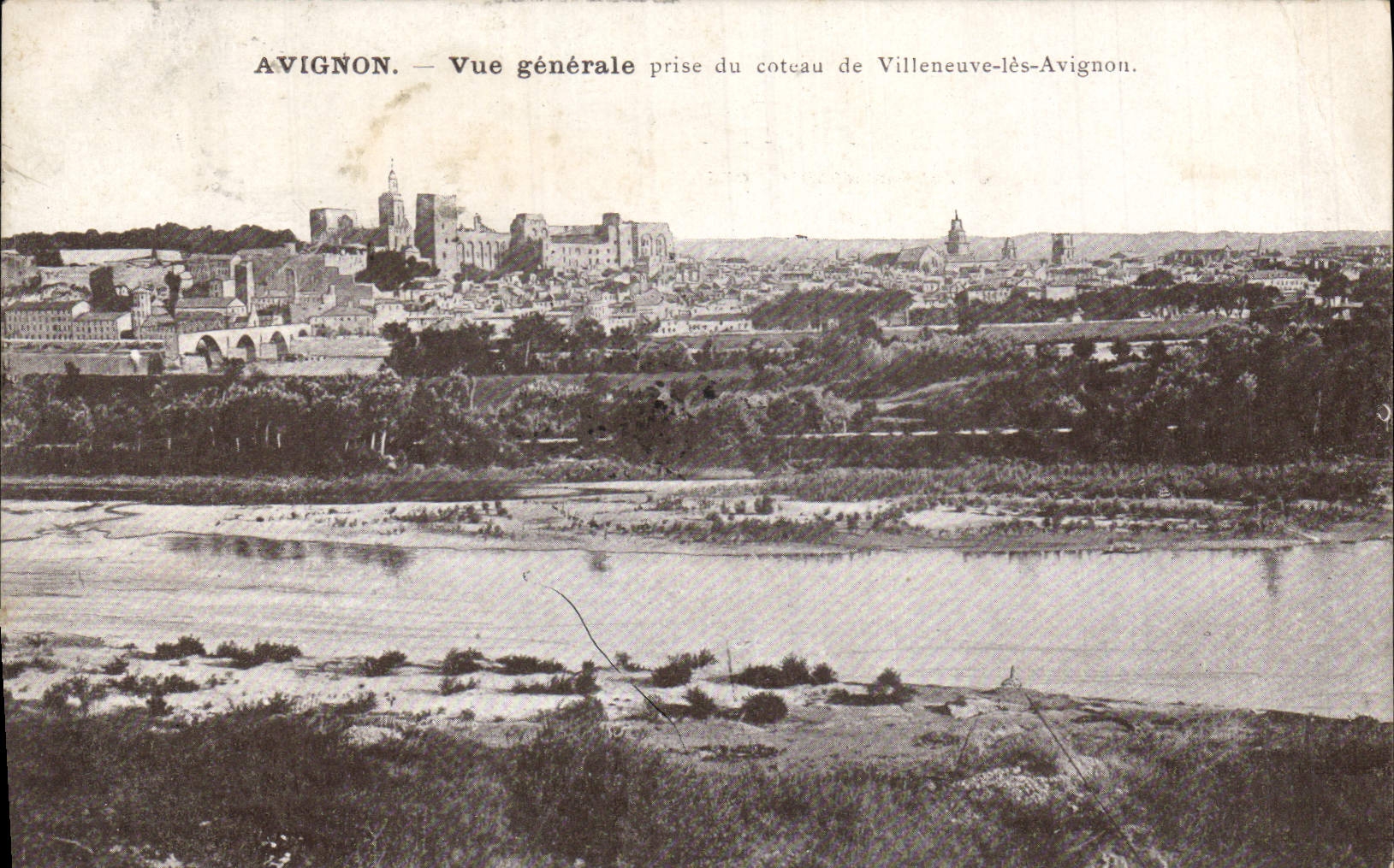 VINTAGE POSTCARD Avignon View Taken of Enteau of Villeneuve Avignon