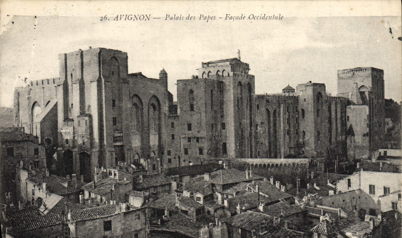 Paladar de Avignon de la POSTAL de la VENDIMIA de los papas Western Frontage