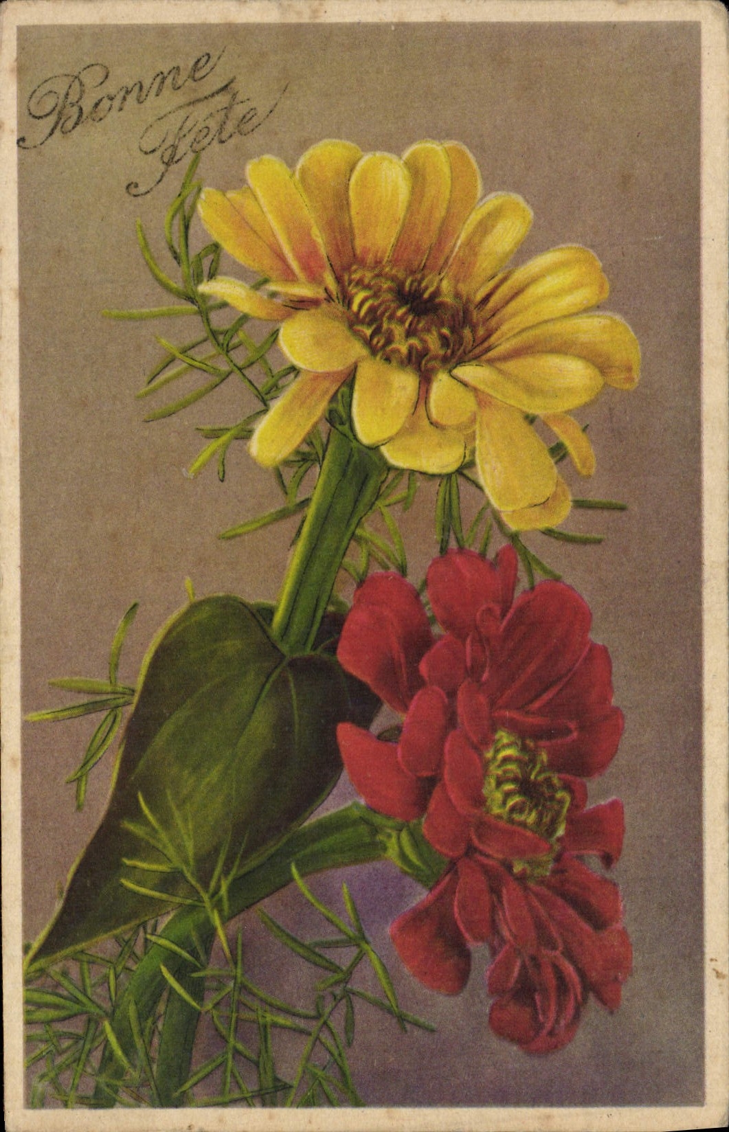 CPA Fantaisie Fleurs Bonne Annee